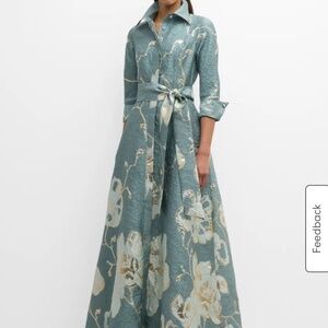 NWT Neiman Marcus Exclusive Rickie Freeman for Teri Jon Floral Jacquard Gown 18